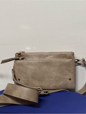 Isabelle Taupe Crossbody  Bag with Removable Strap